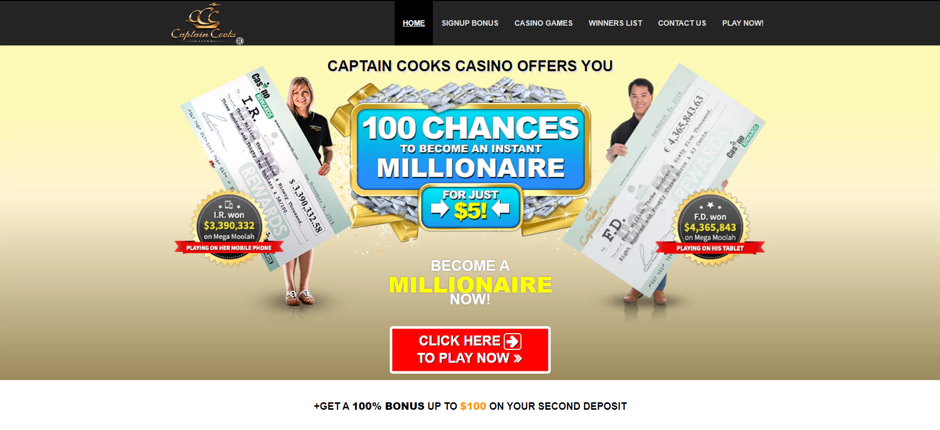 Screenshot ofBest Online Casino with $5 Minimum Deposit- Capitan Cook