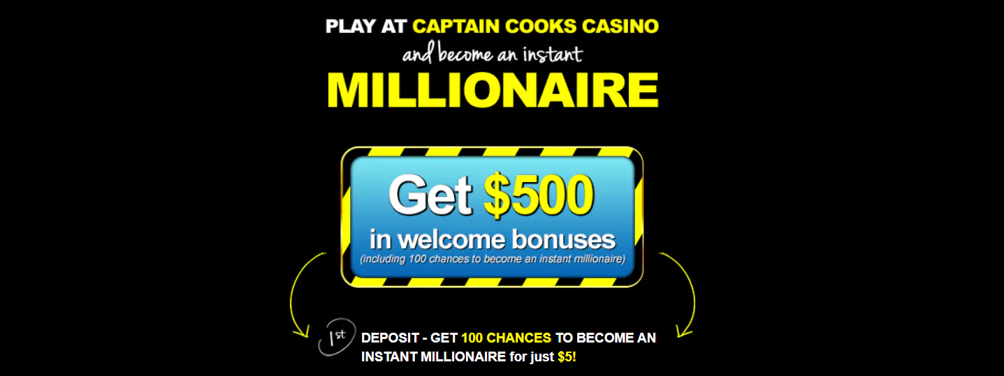 Screenshot of Welcome Bonuses in C$5 Deposit Casino