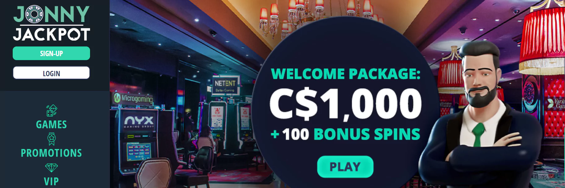 Screenshot of Jonny Jackpot - Online Casino in Canada