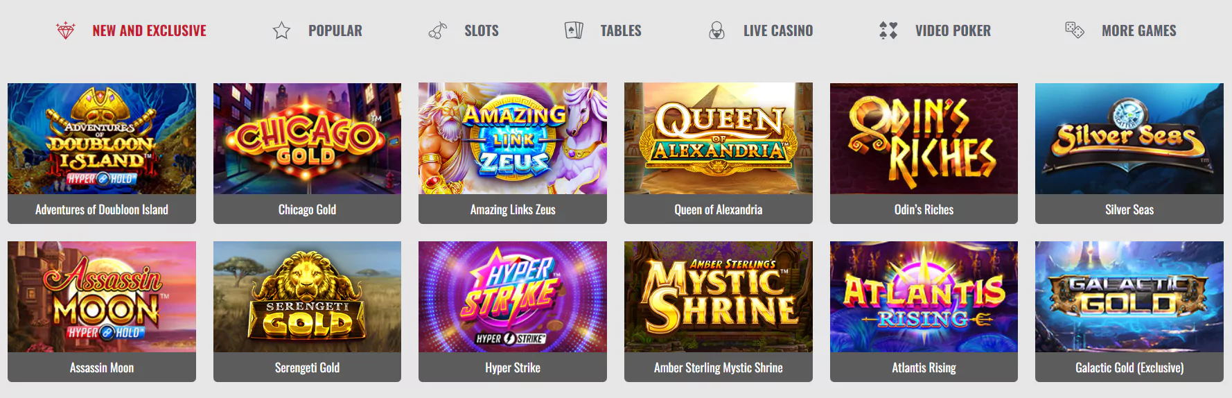 Screenshot of Online Casino Games List - Online Casino in Canada