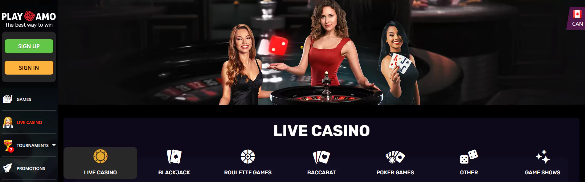 Screenshot of Play Amo - Online Casino with Live Dealers