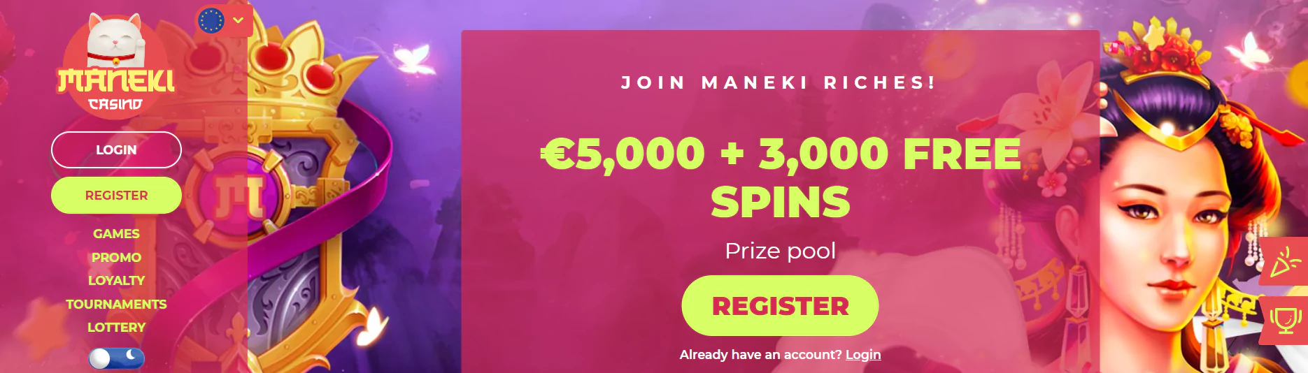 Screenshot of Maneki - Online Casino in Canada