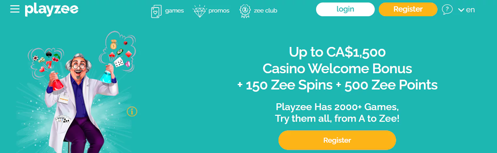Screenshot of PlayZee - Online Casino in Canada