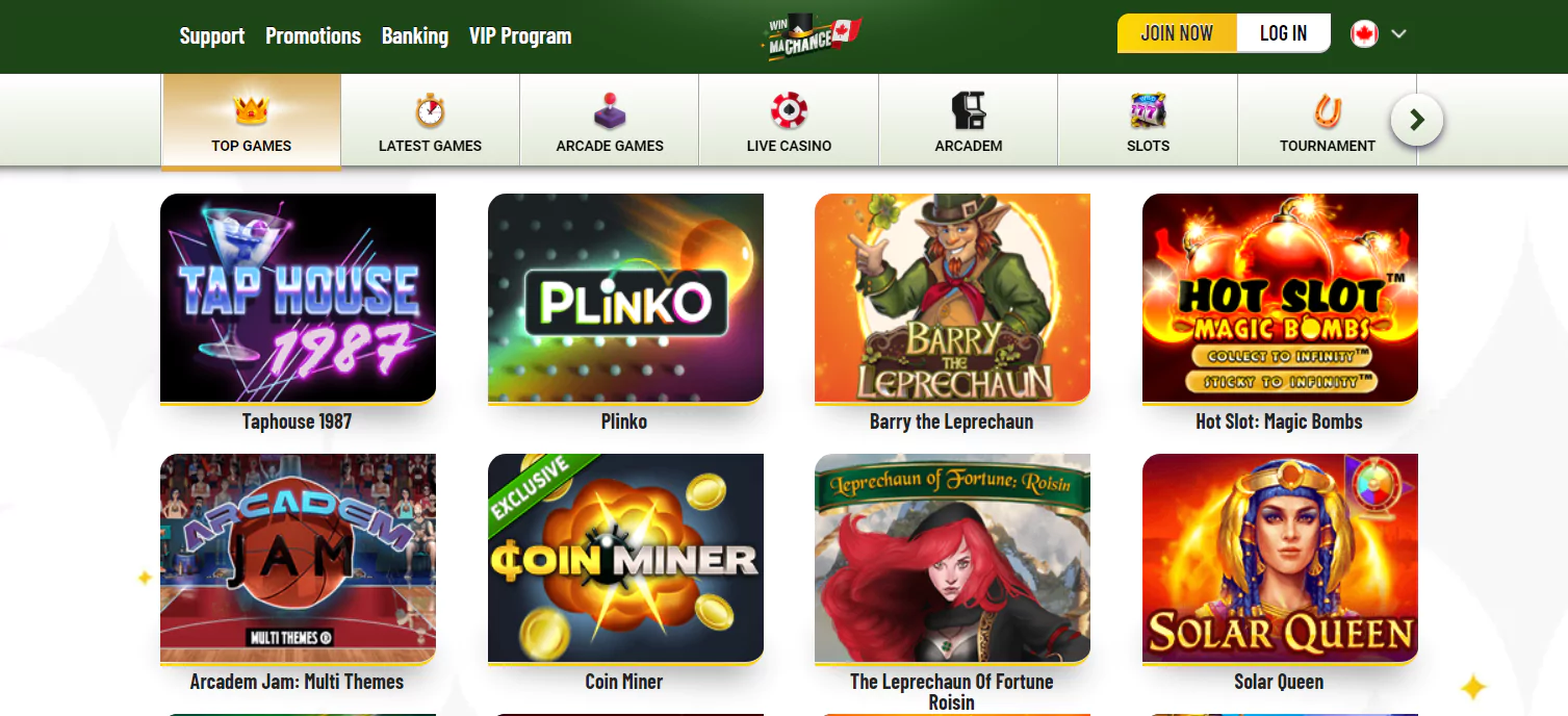 Screenshot of MaChance Online Casino Games