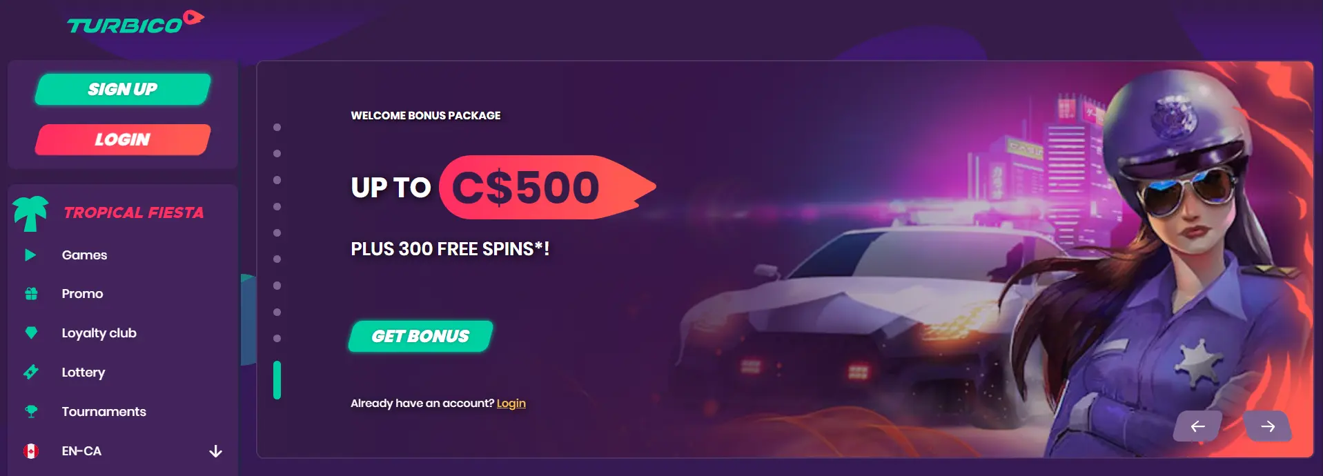 Turbico Casino- Screenshot From Official Website