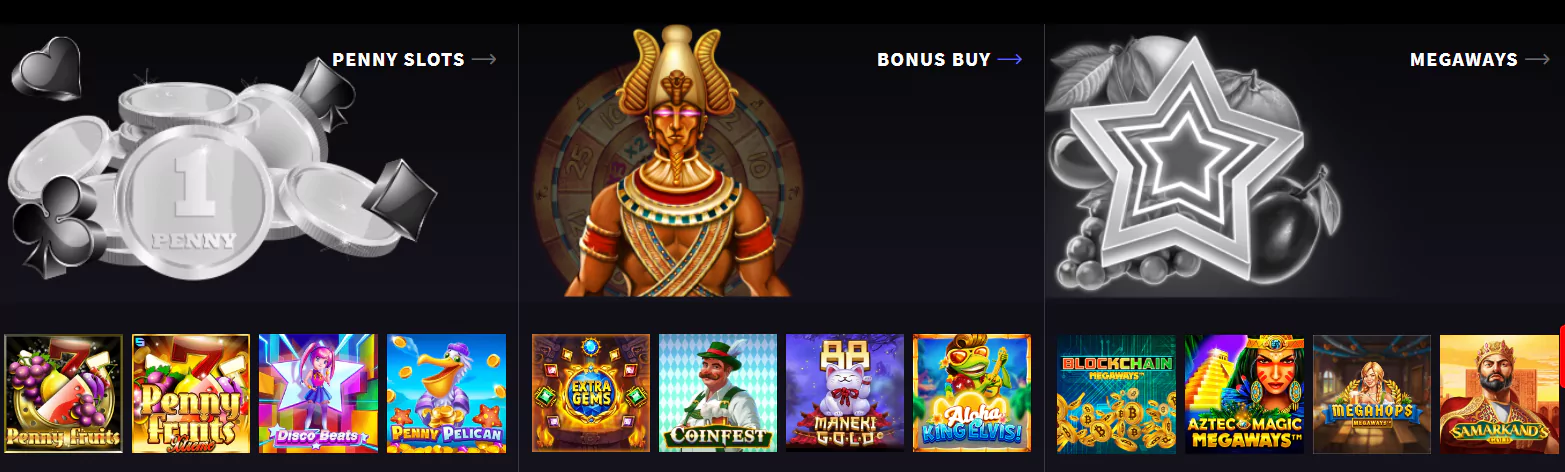 Mirax Casino Slots - Screenshot from Official Website