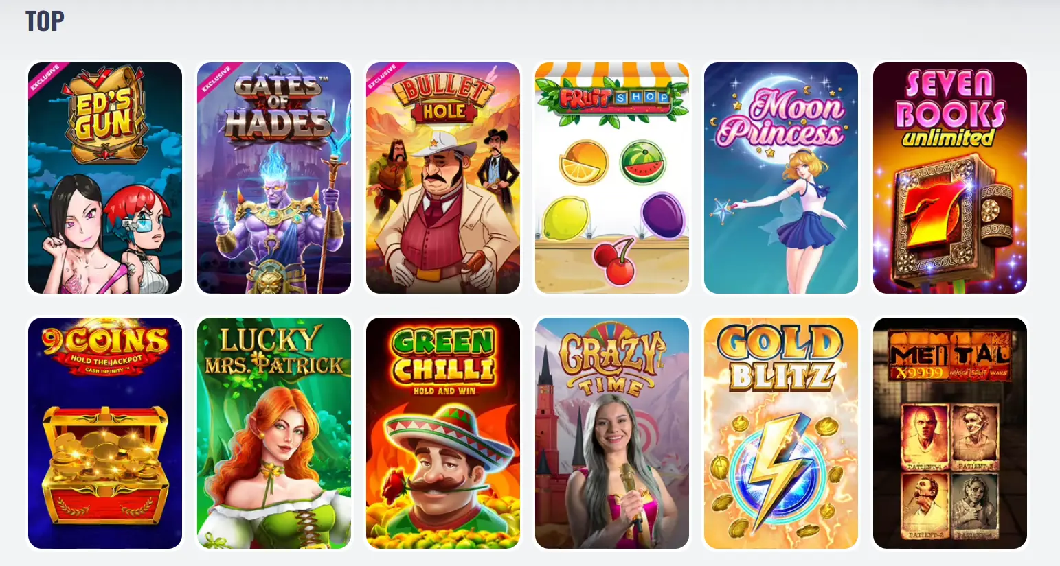 Oh My Spins Casino Top Games - Screenshot From Official Website