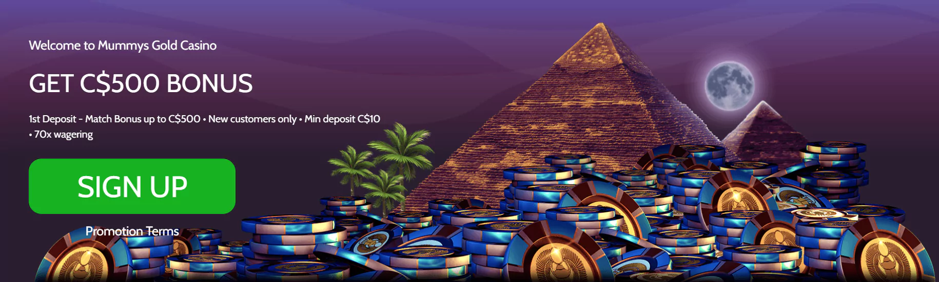 Screenshot of Mummys Gold Casino Welcome Bonus - Apple Pay Casino