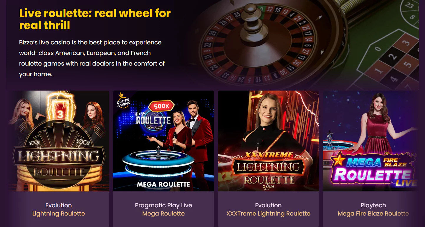 Screenshot of Live Casino Roulette Games