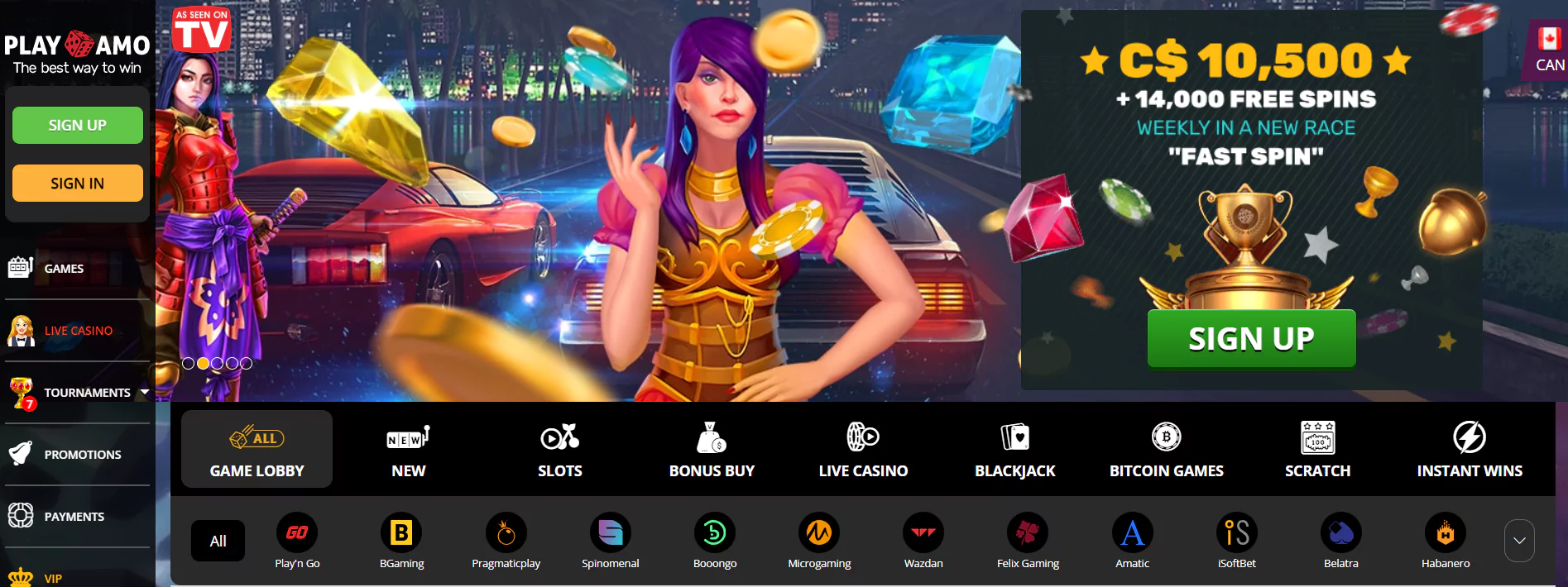 Screenshot of Play Amo - Real Money Online Casino