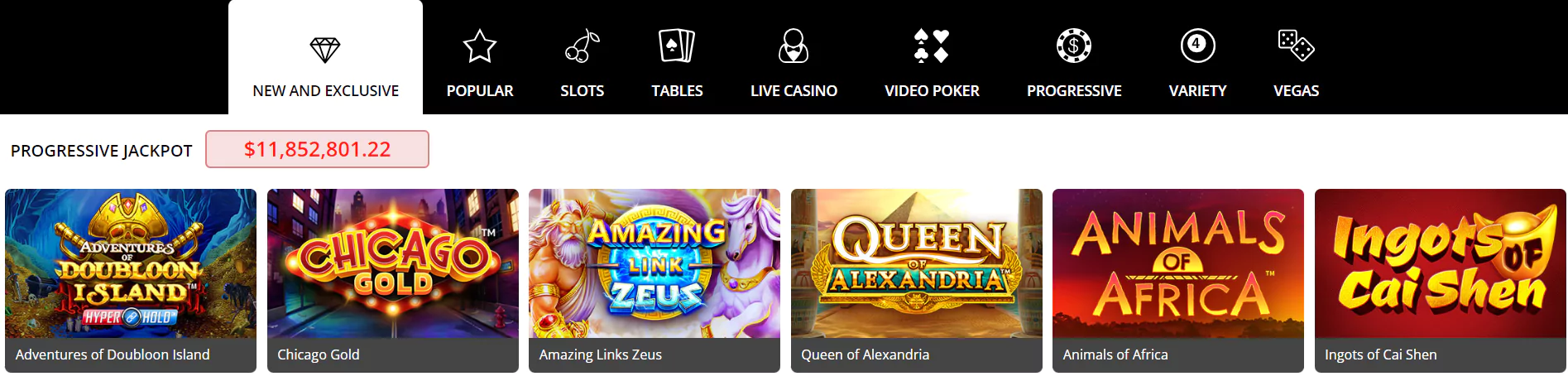 Screenshot of Games in Canadian Casinos with $10 Deposit