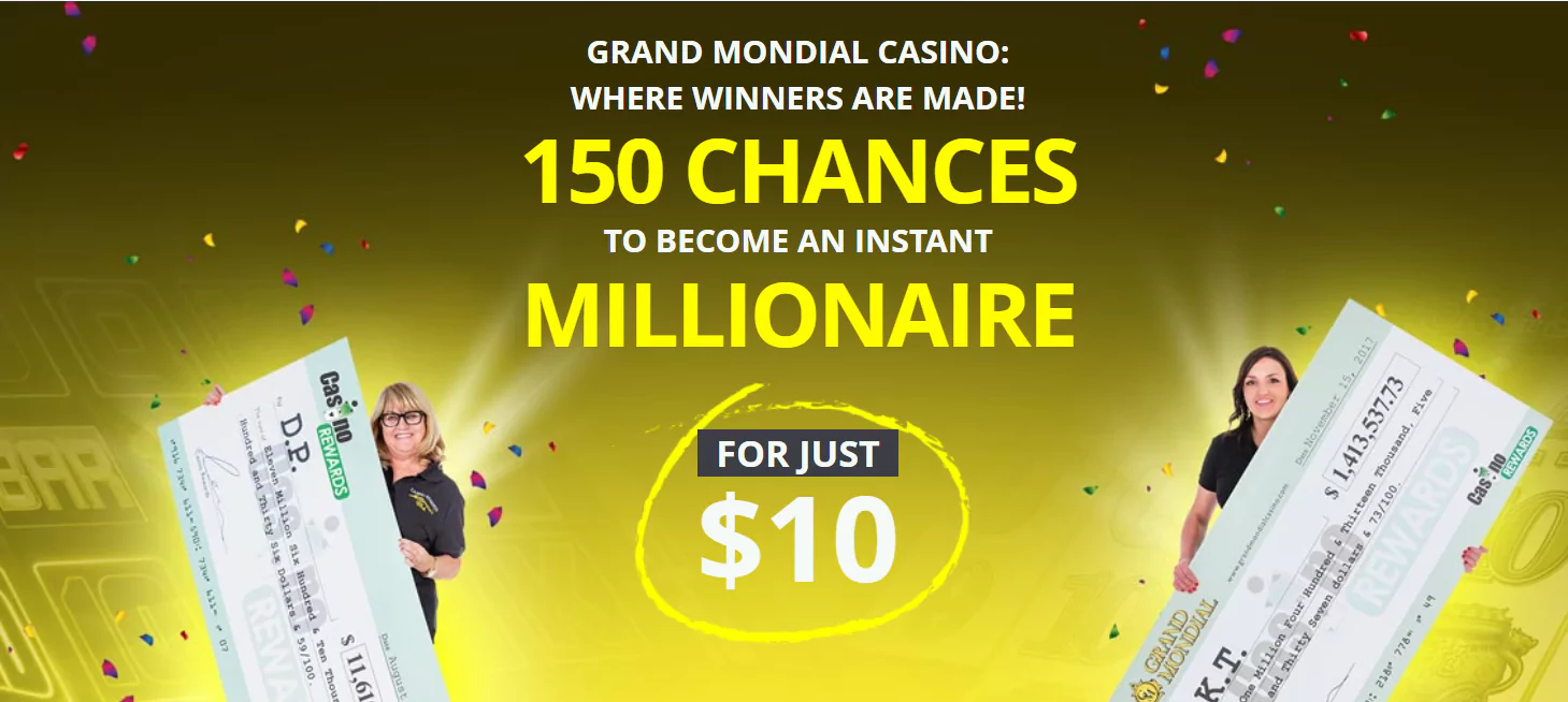 Screenshot of Grand Mondial Promotion - $10 Deposit Casino in Canada