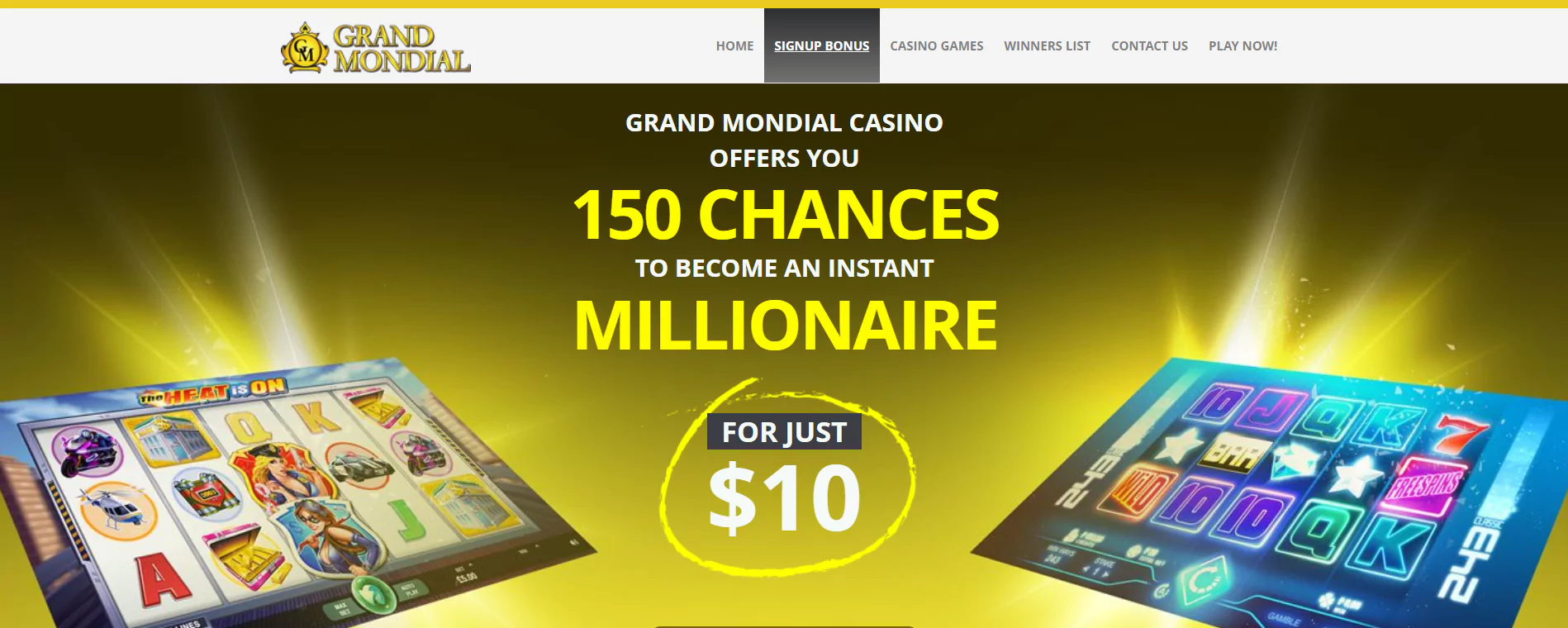 Screenshot of Grand Mondial - $10 Deposit Casino in Canada