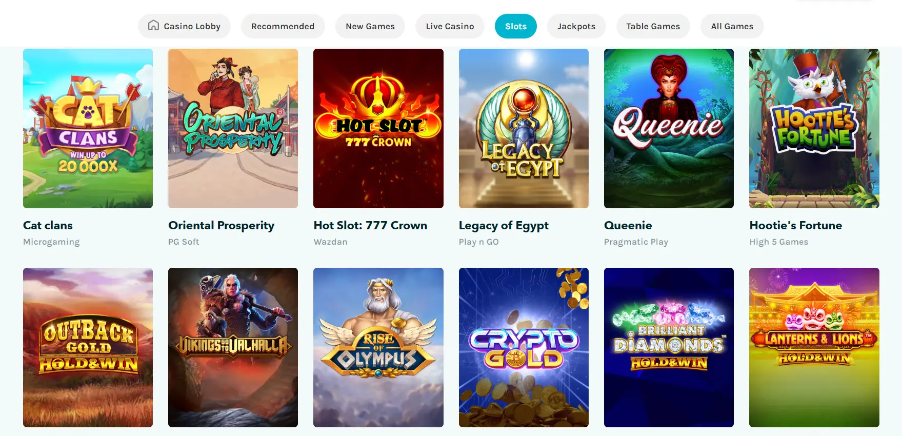 Screenshot of Slot Games in Minimum $10 Deposit Casino for Canadian