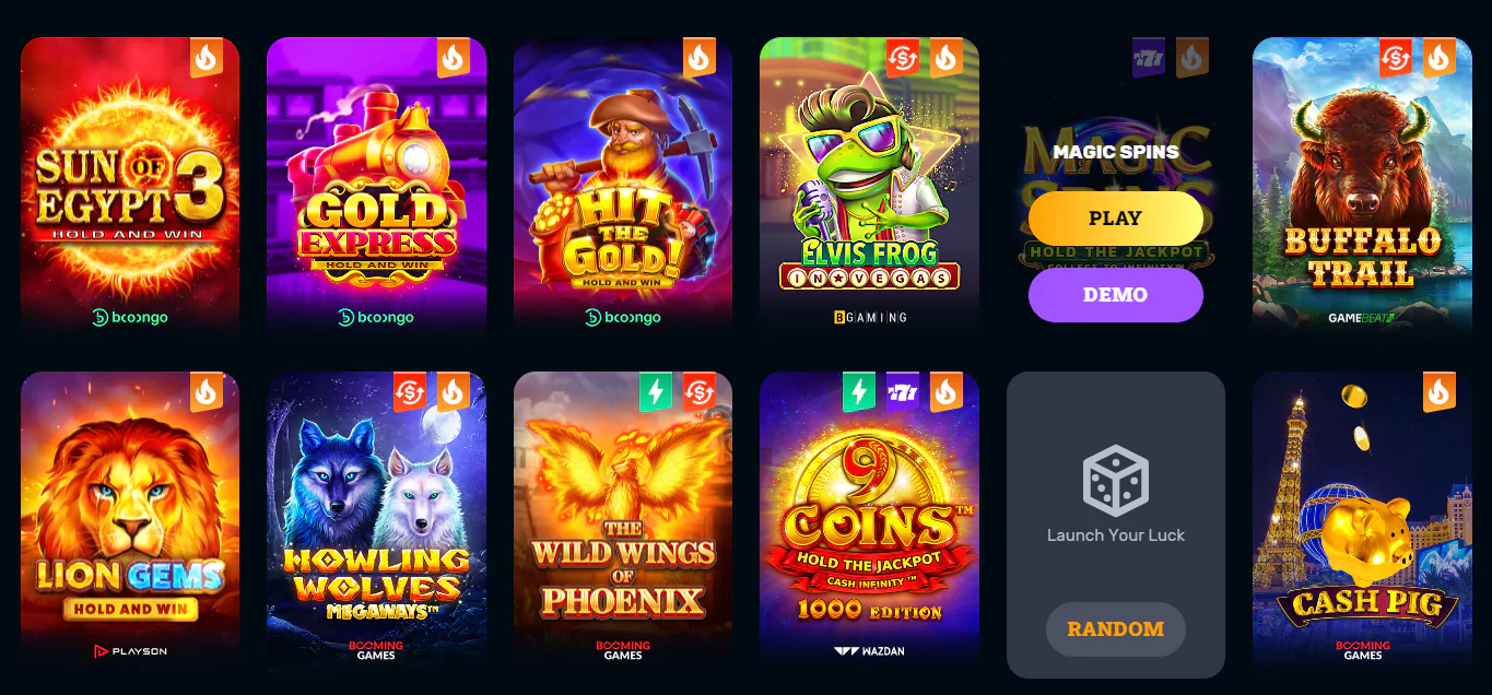 Screenshot of Online Slot Games in Canadian Online Casino