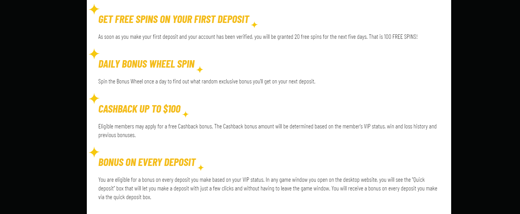 Screenshot of MaChance Casino Bonuses