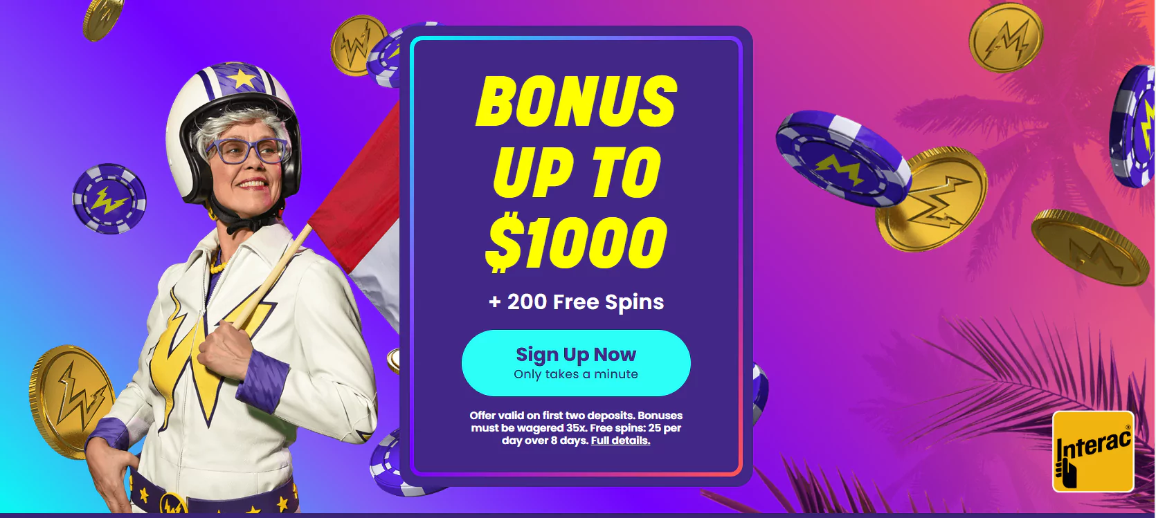 Screenshot of Welcome Bonus at Wildz Casino for Canadians