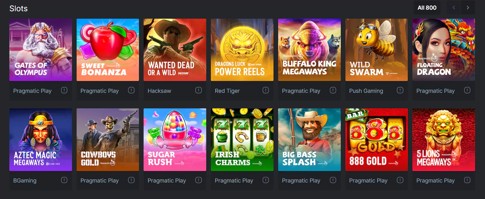 Screenshot of BC.Games Casino Online Slots From official Website