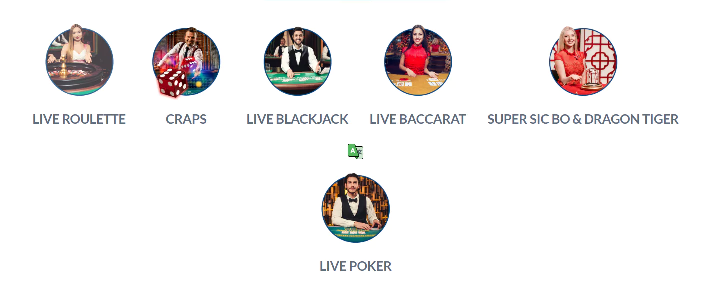 Evolution Gaming Live Games - Screenshot From Official Website