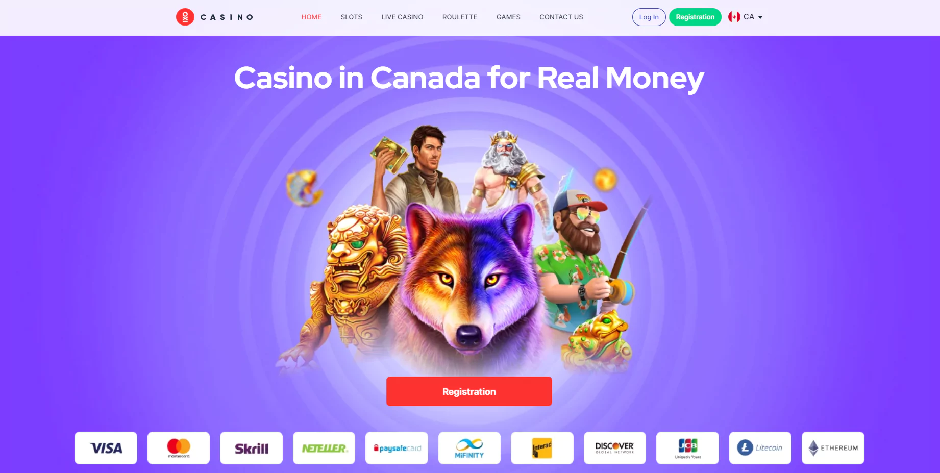 Screenshot of OXI Casino from official website